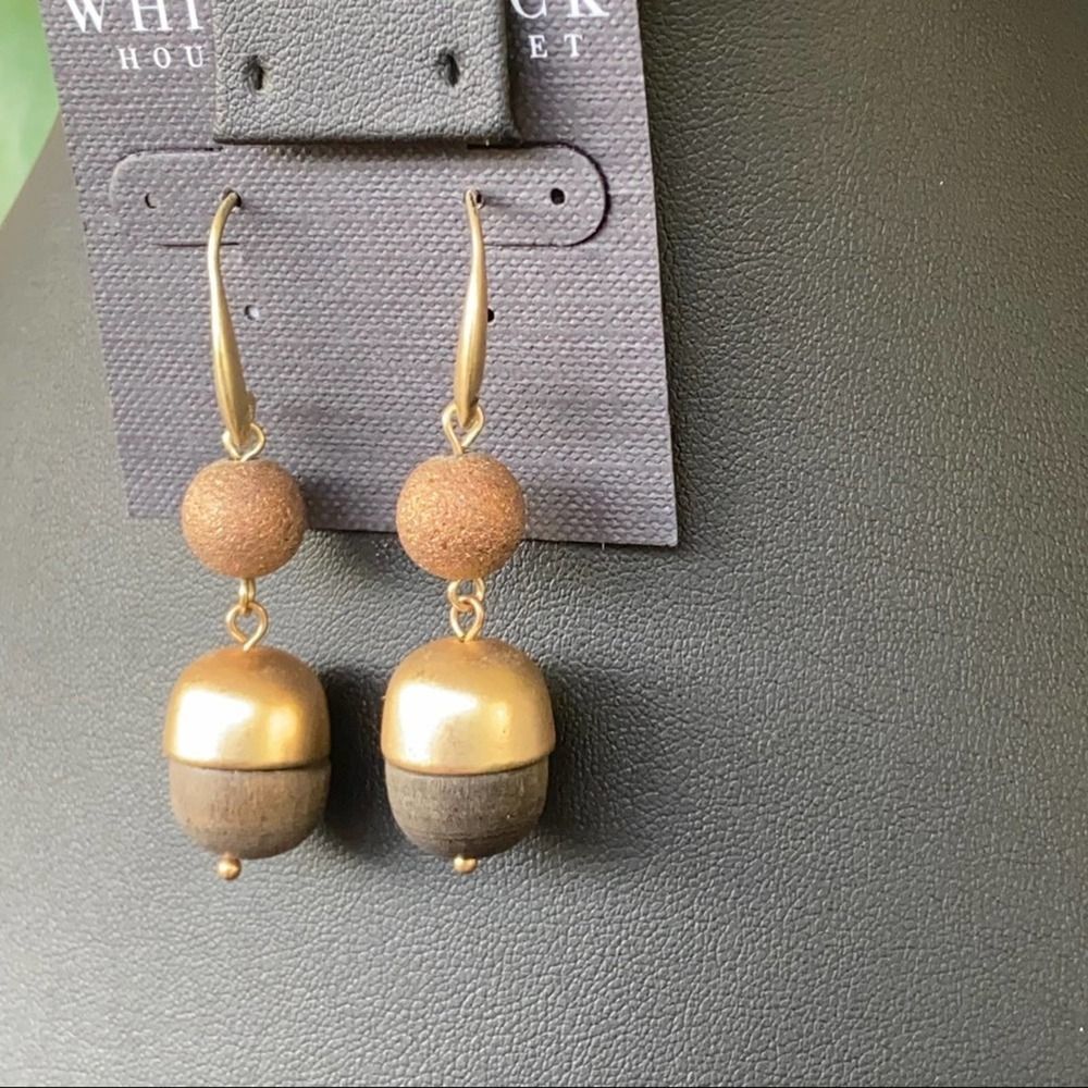 Gold  Brown White House / Black Market Earrings   $16 ea. or Bundle 3 for $25 - Picture 4 of 6